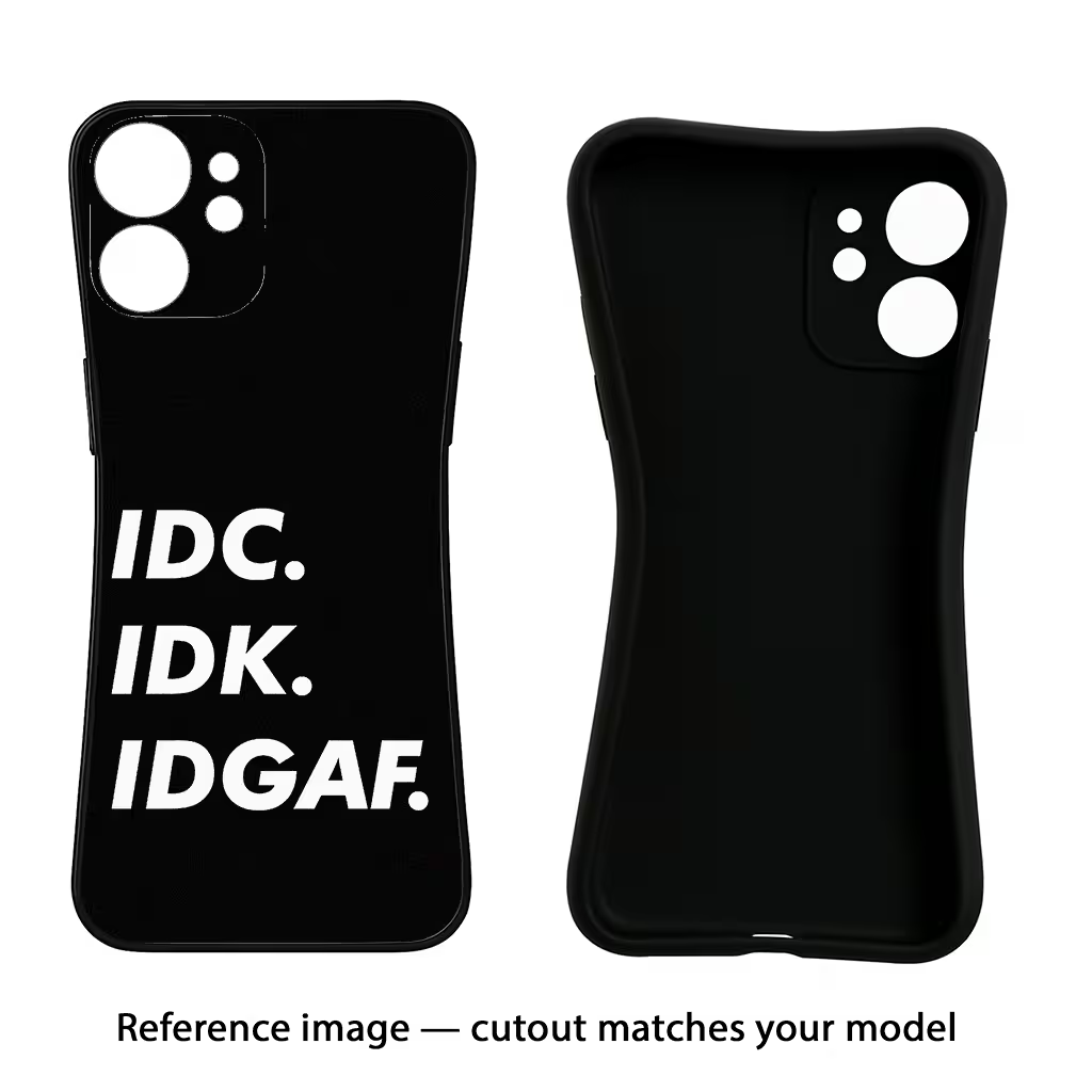 Idc Idk Idgaf iQOO Neo 9 Back Cover Black Soft Case - Hello Swanky