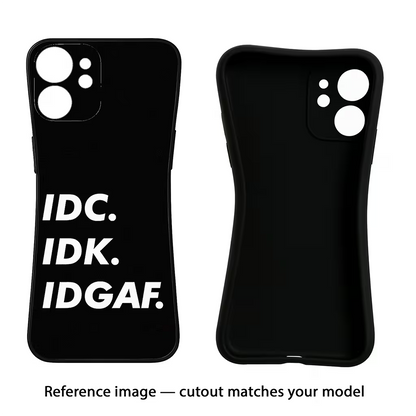 Idc Idk Idgaf iQOO Neo 9 Back Cover Black Soft Case - Hello Swanky