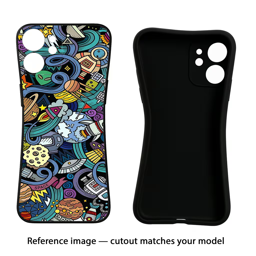 Space Abstract iQOO Neo 9 Back Cover Black Soft Case - Hello Swanky