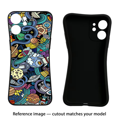 Space Abstract iQOO Neo 9 Back Cover Black Soft Case - Hello Swanky