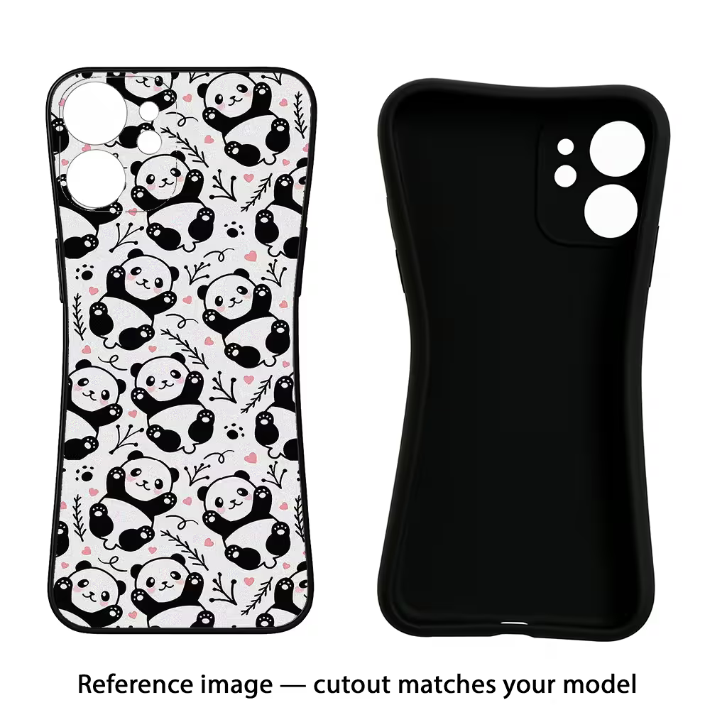 Cute Panda iQOO Neo 9 Back Cover Black Soft Case - Hello Swanky