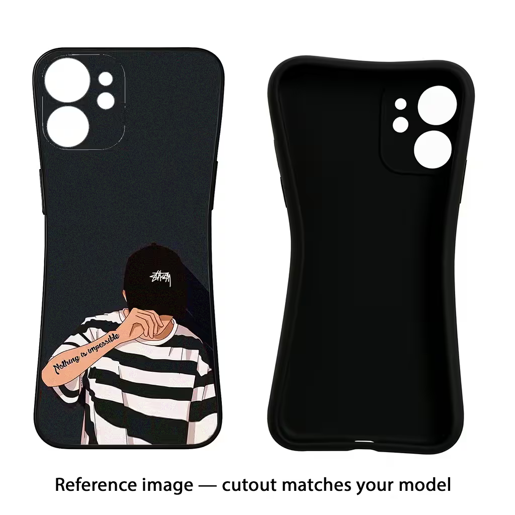 Aesthetic Boy iQOO Neo 9 Back Cover Black Soft Case - Hello Swanky
