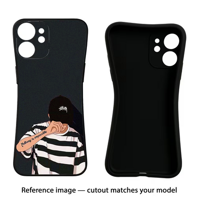 Aesthetic Boy iQOO Neo 9 Back Cover Black Soft Case - Hello Swanky