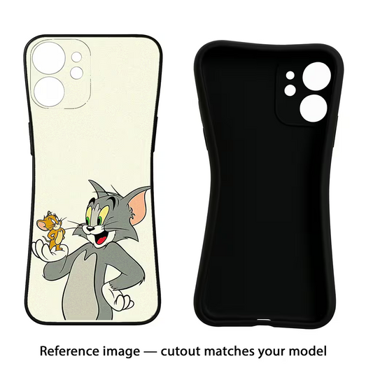 Tom & Jerry iQOO Neo 7 Pro Back Cover Black Soft Case - Hello Swanky
