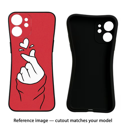 Korean Love Sign iQOO Neo 9 Back Cover Black Soft Case - Hello Swanky