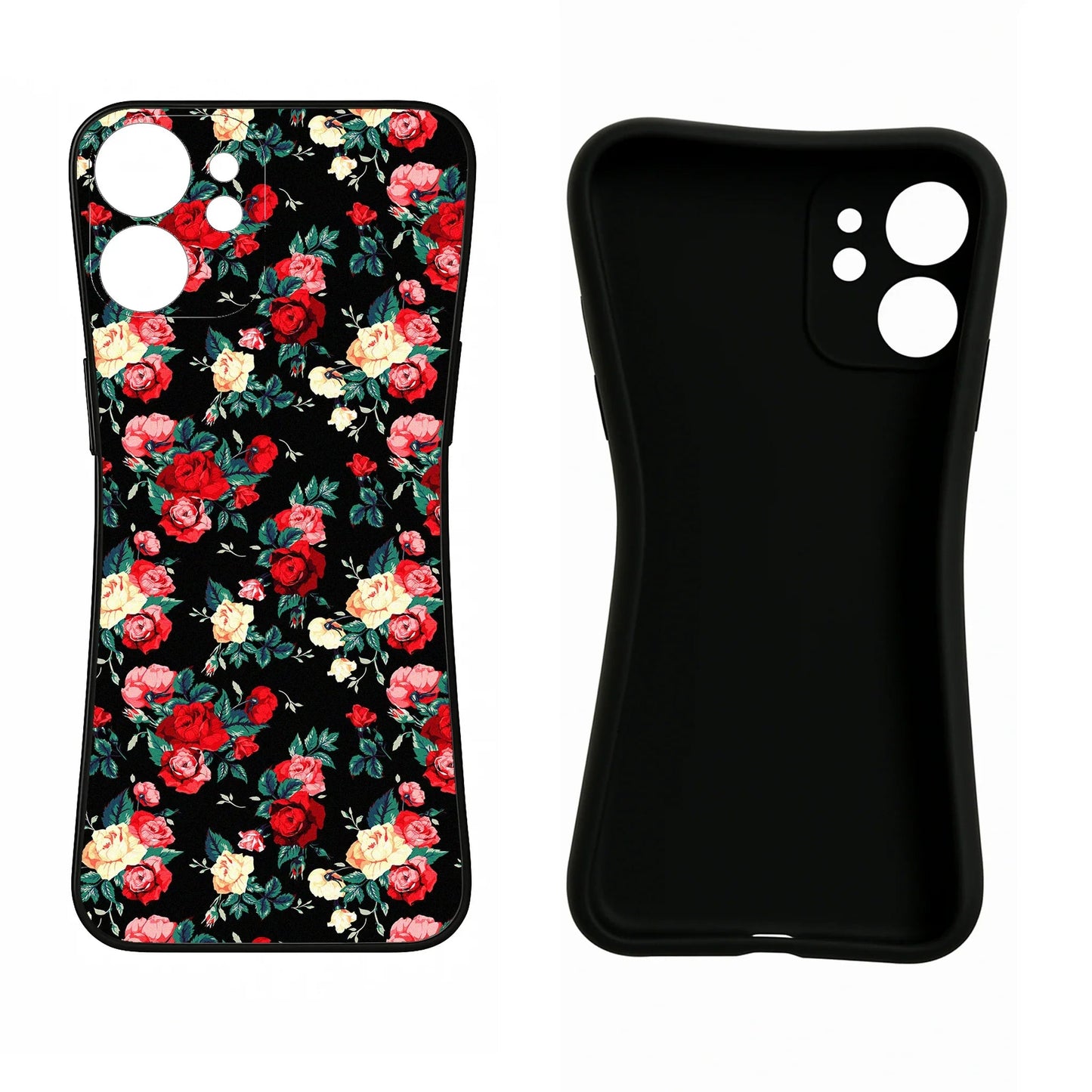 Rose Pattern Poco C3 Back Cover