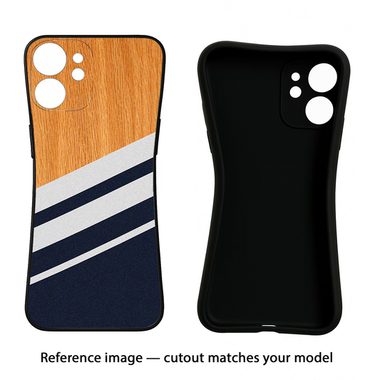 Blue and white wooden iPhone 17 Back Cover