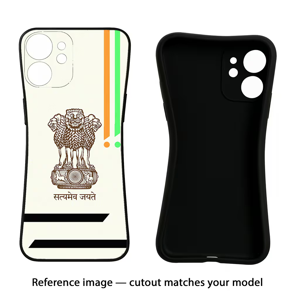 Satyamev Jayate Brown Logo iQOO Neo 7 Pro Back Cover Black Soft Case - Hello Swanky