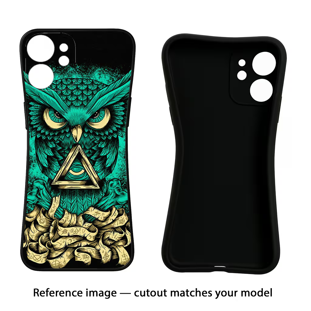 Green Owl iQOO Neo 9 Back Cover Black Soft Case - Hello Swanky