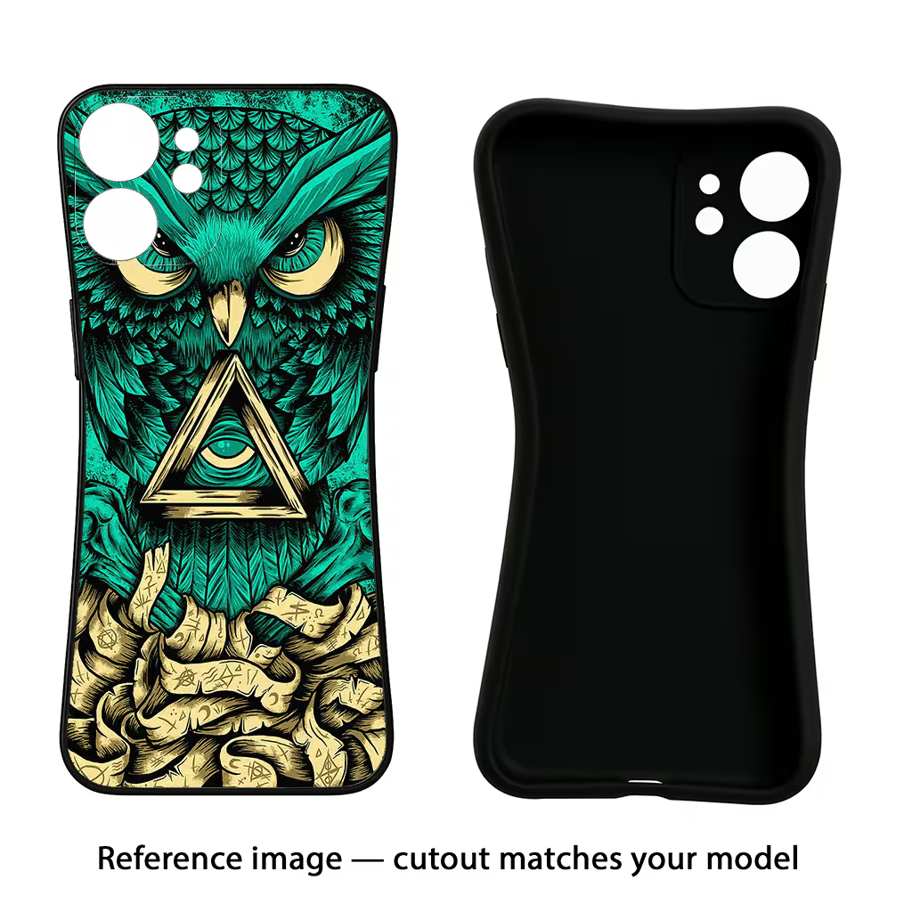 Green Owl iQOO Neo 9 Back Cover Black Soft Case - Hello Swanky