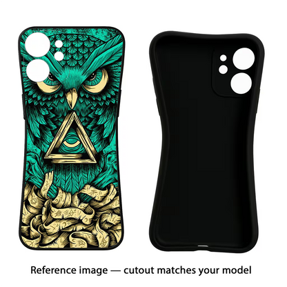 Green Owl iQOO Neo 9 Back Cover Black Soft Case - Hello Swanky
