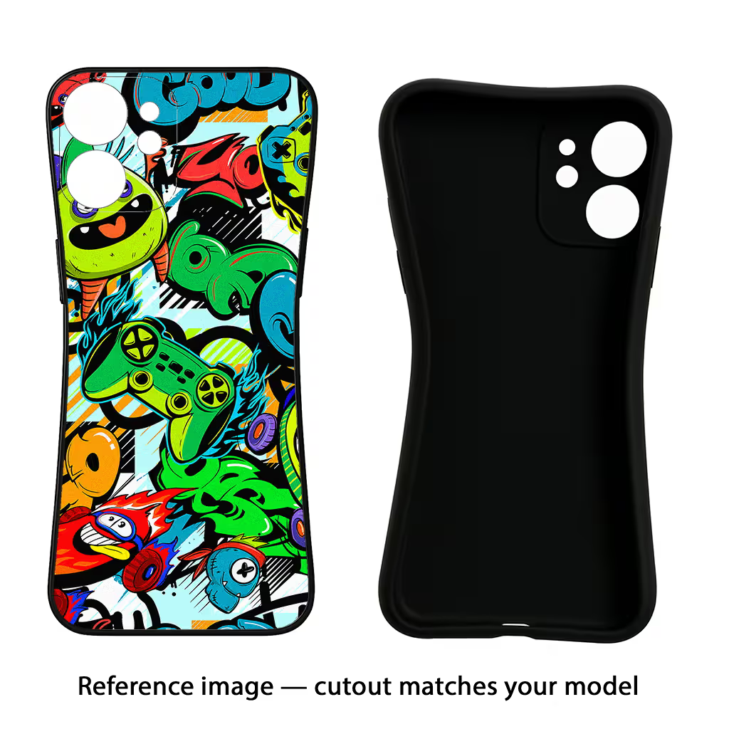 Game Doodle iQOO Neo 9 Back Cover Black Soft Case - Hello Swanky