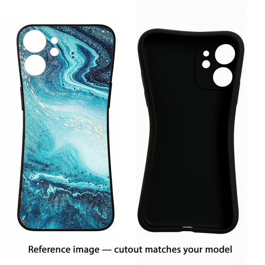 Blue Glitter Marble Vivo X80 Back Cover