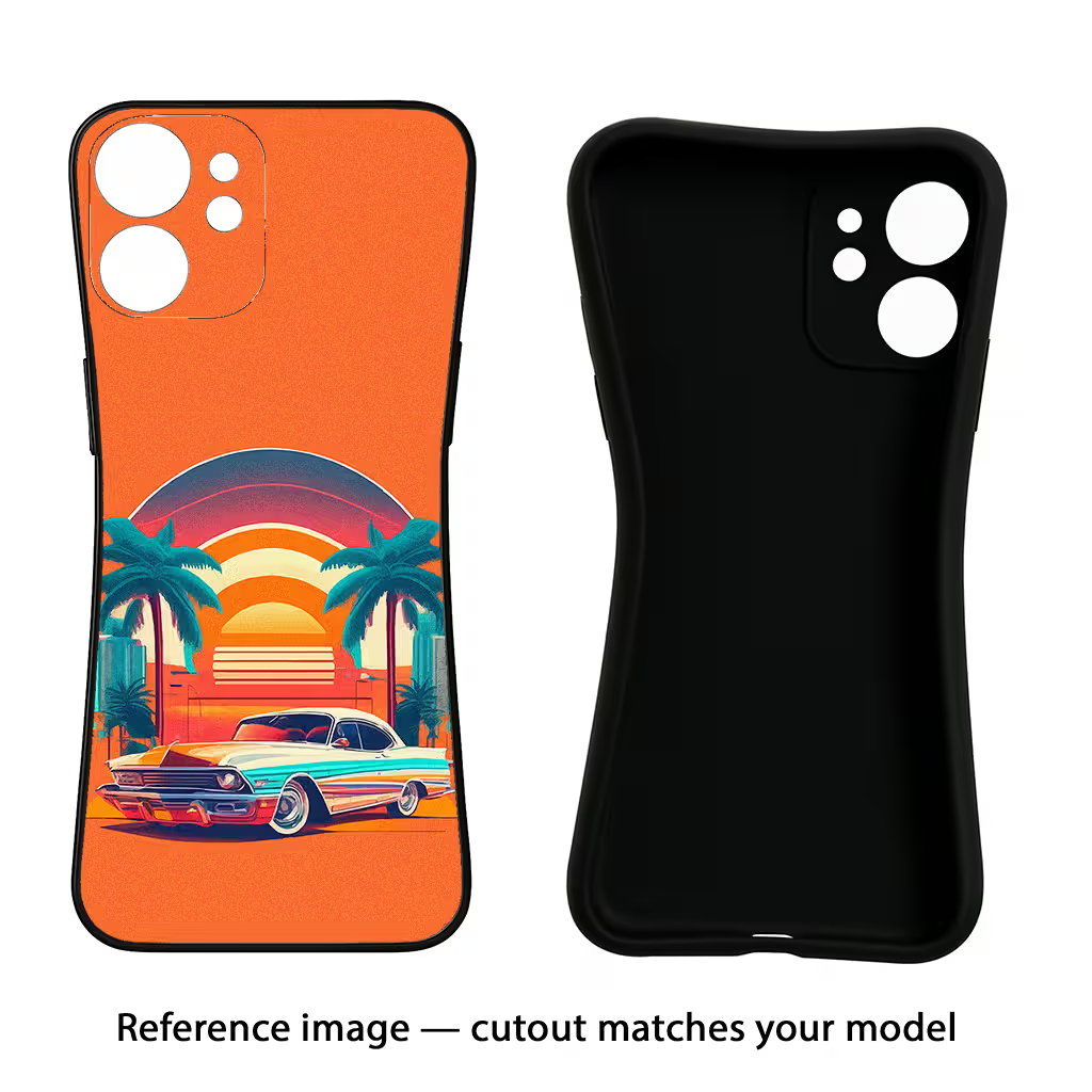 Palm Drive 80s iQOO Neo 9 Back Cover Black Soft Case - Hello Swanky