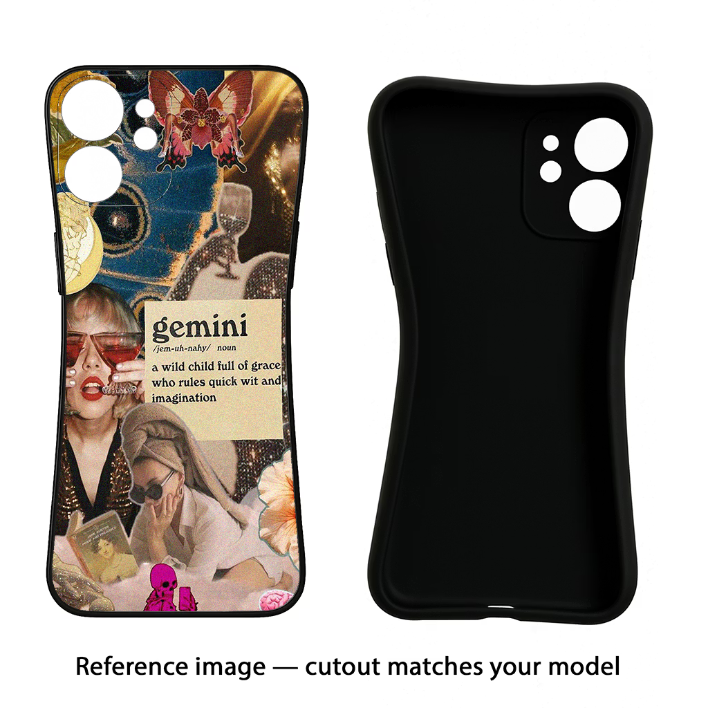 Gemini Zodiac iQOO Neo 7 Pro Back Cover Black Soft Case - Hello Swanky