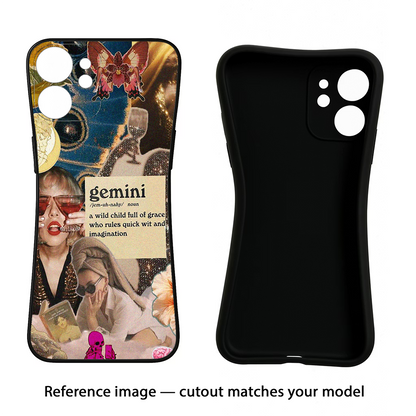 Gemini Zodiac iQOO Neo 7 Pro Back Cover Black Soft Case - Hello Swanky