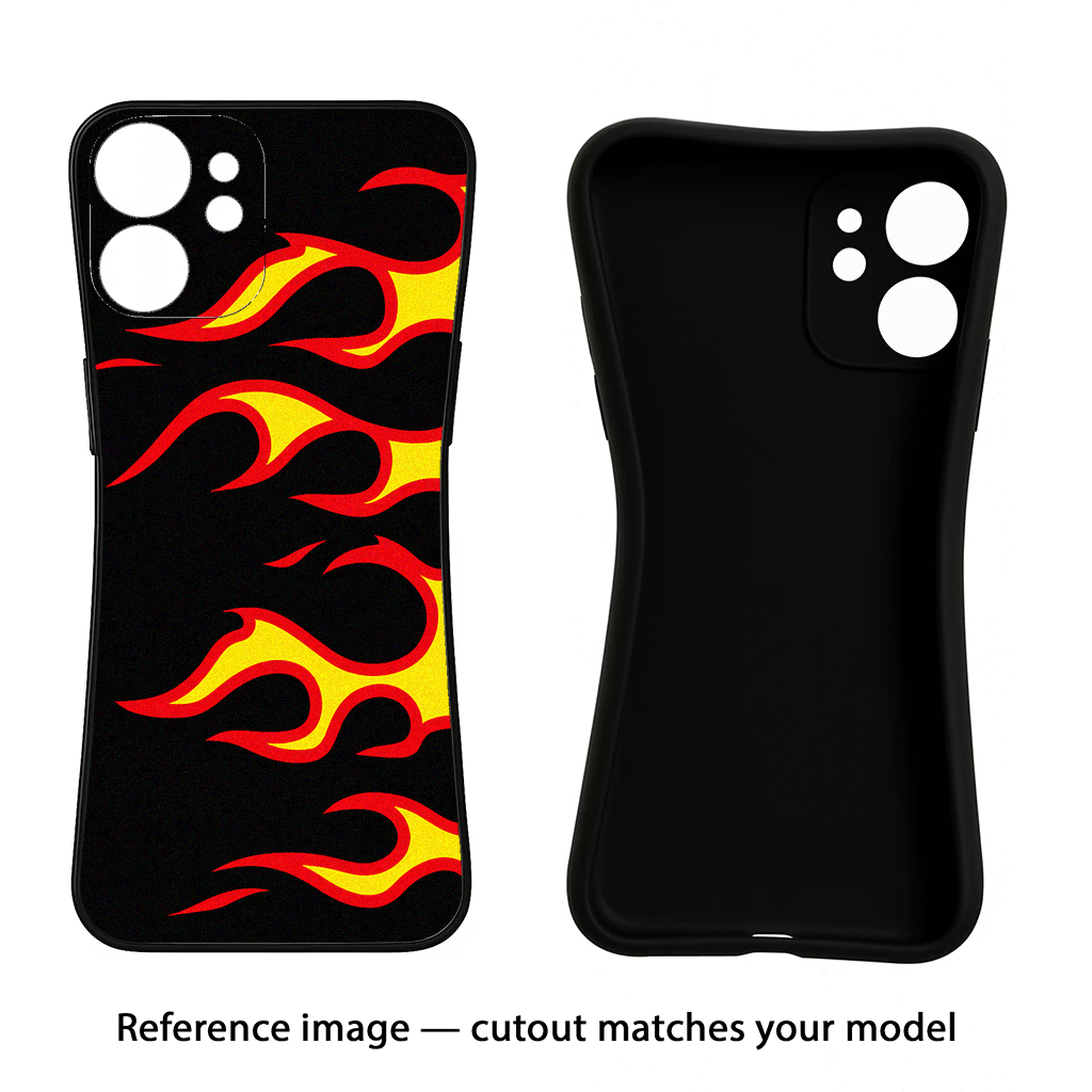Side Sweep Flames iQOO Neo 7 Pro Back Cover Black Soft Case - Hello Swanky