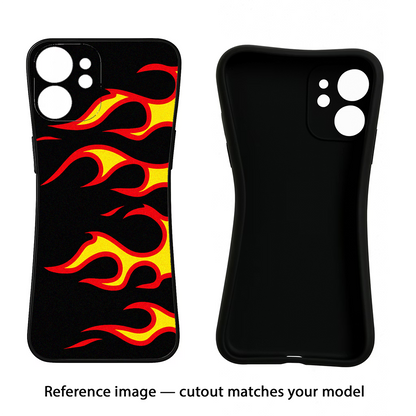 Side Sweep Flames iQOO Neo 7 Pro Back Cover Black Soft Case - Hello Swanky