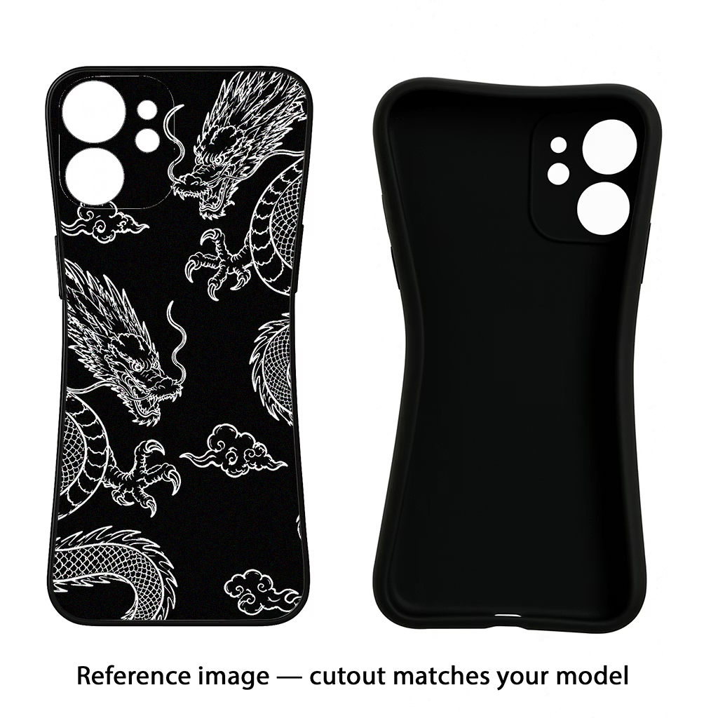 Twin Dragons iQOO Neo 7 Pro Back Cover Black Soft Case - Hello Swanky