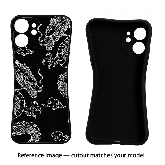 Twin Dragons iQOO Neo 7 Pro Back Cover Black Soft Case - Hello Swanky