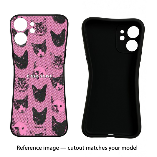 Pink Cats iQOO Neo 7 Pro Back Cover Black Soft Case - Hello Swanky