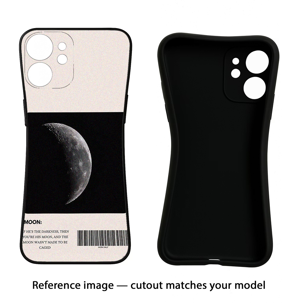 Moon Phase iQOO Neo 7 Pro Back Cover Black Soft Case - Hello Swanky