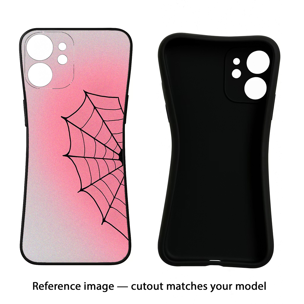 Pink Web POCO X7 Pro 5G Back Cover Black Soft Case - Hello Swanky