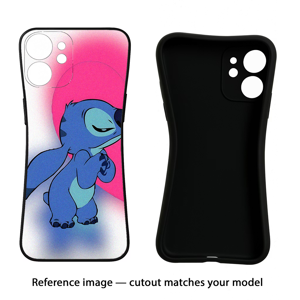 Stitch Hug iQOO Neo 7 Pro Back Cover Black Soft Case - Hello Swanky