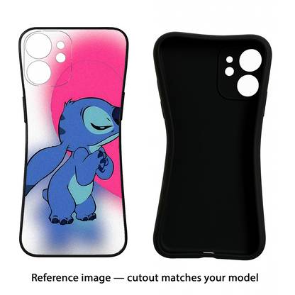 Stitch Hug iQOO Neo 7 Pro Back Cover Black Soft Case - Hello Swanky