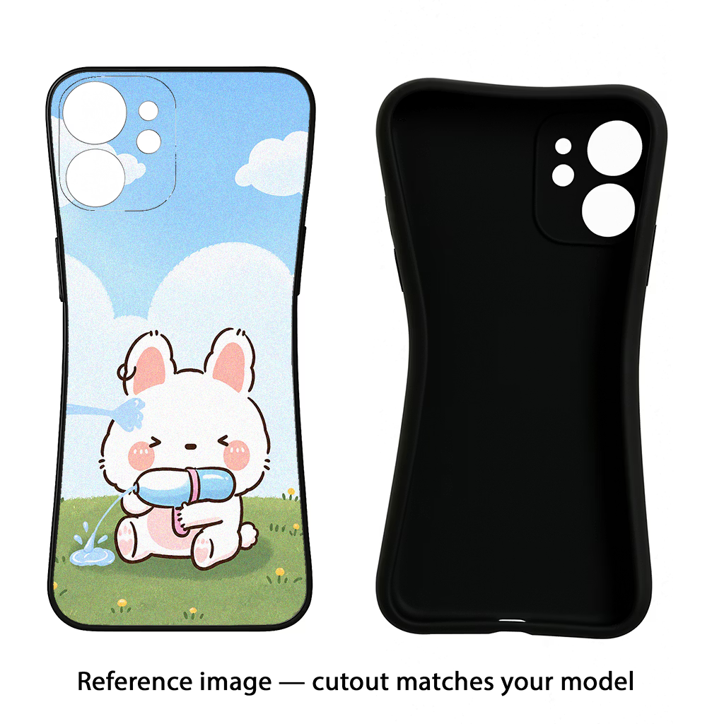 Bunny Treat iQOO Neo 7 Pro Back Cover Black Soft Case - Hello Swanky