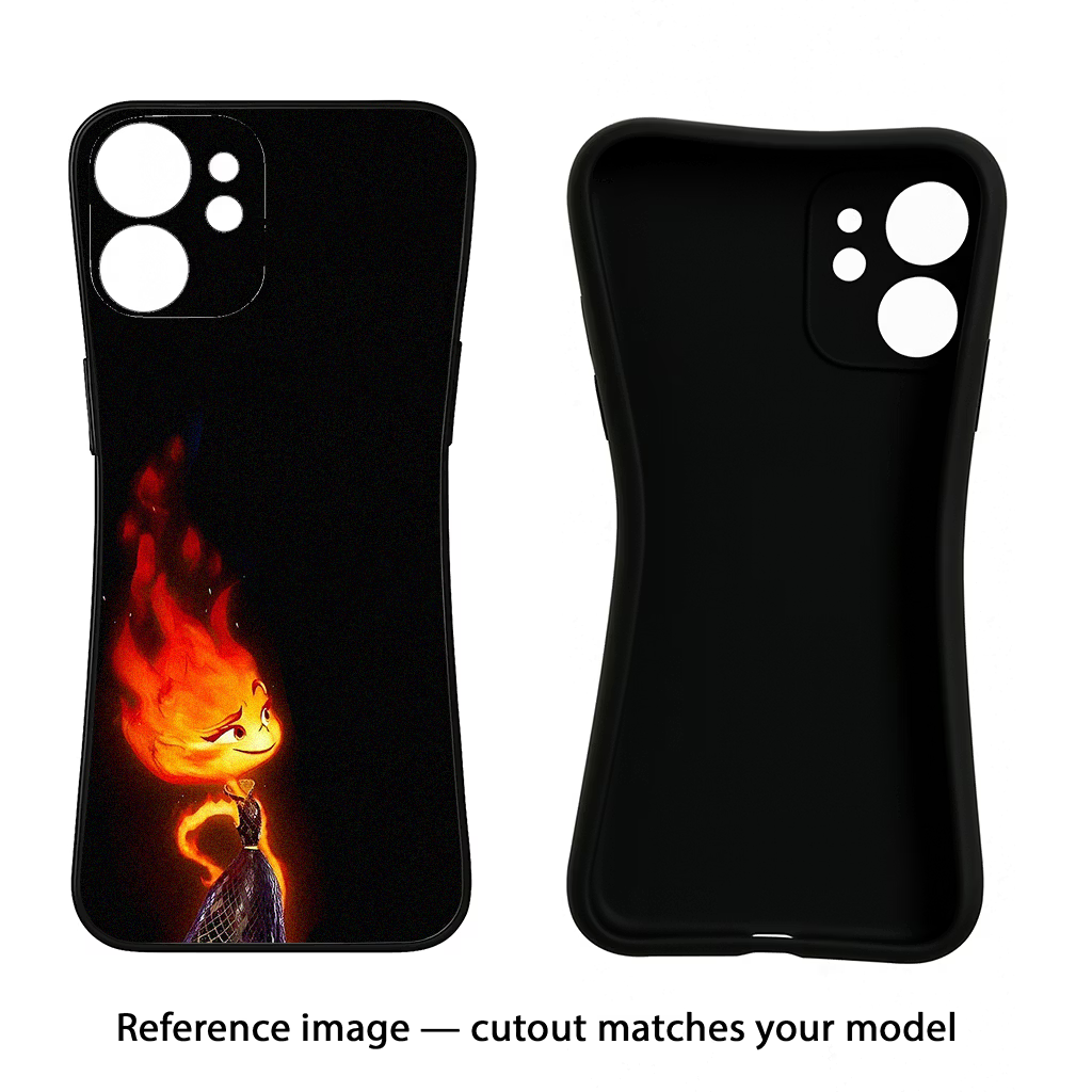 Ember Flame iQOO Neo 9 Back Cover Black Soft Case - Hello Swanky