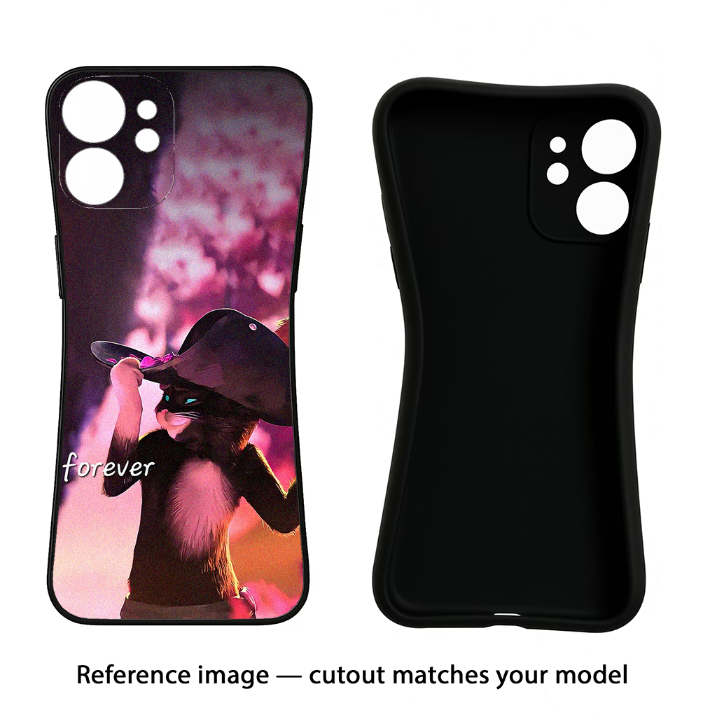 Forever Cat iQOO Neo 7 Pro Back Cover Black Soft Case - Hello Swanky