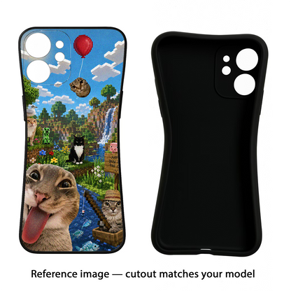 Minecraft Cat Chaos iQOO Neo 9 Back Cover Black Soft Case - Hello Swanky