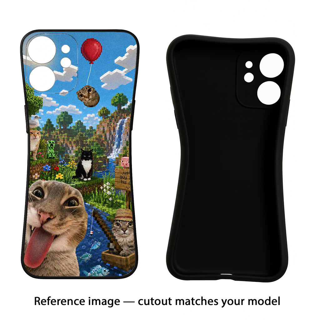 Minecraft Cat Chaos iQOO Neo 7 Pro Back Cover Black Soft Case - Hello Swanky