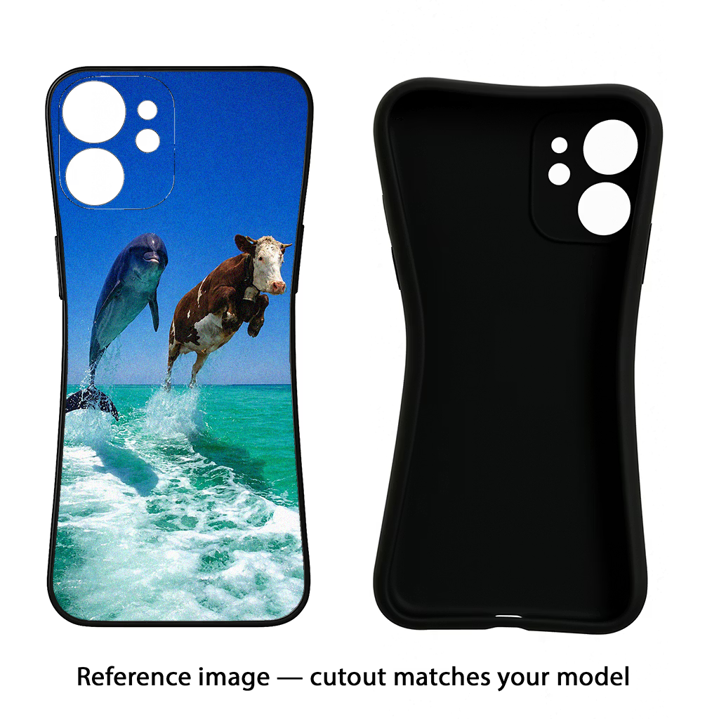 Dolphin Vs Cow iQOO Neo 9 Back Cover Black Soft Case - Hello Swanky