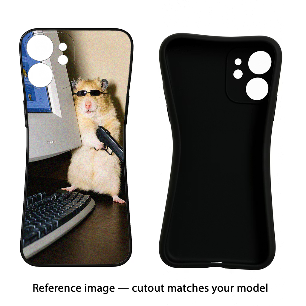 Hacker Hamster iQOO Neo 7 Pro Back Cover Black Soft Case - Hello Swanky