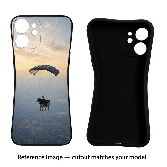 Skydiving Cow iQOO Neo 7 Pro Back Cover Black Soft Case - Hello Swanky