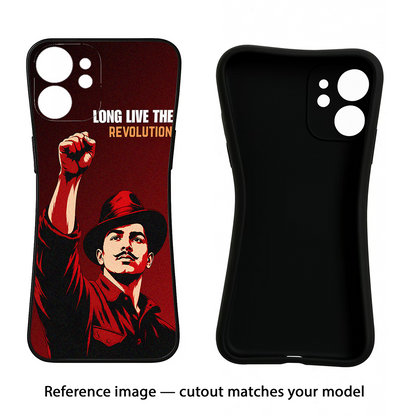 Bhagat Singh Revolution POCO X7 Pro 5G Back Cover Black Soft Case - Hello Swanky