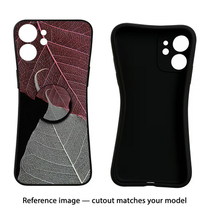 Leaf Pattern iQOO Neo 7 Pro Back Cover Black Soft Case - Hello Swanky