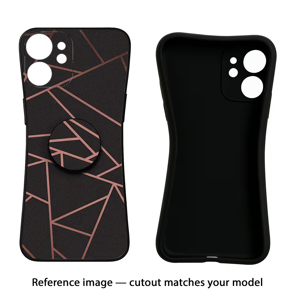 Geometric Pattern iQOO Neo 7 Pro Back Cover Black Soft Case - Hello Swanky