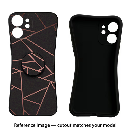 Geometric Pattern iQOO Neo 7 Pro Back Cover Black Soft Case - Hello Swanky