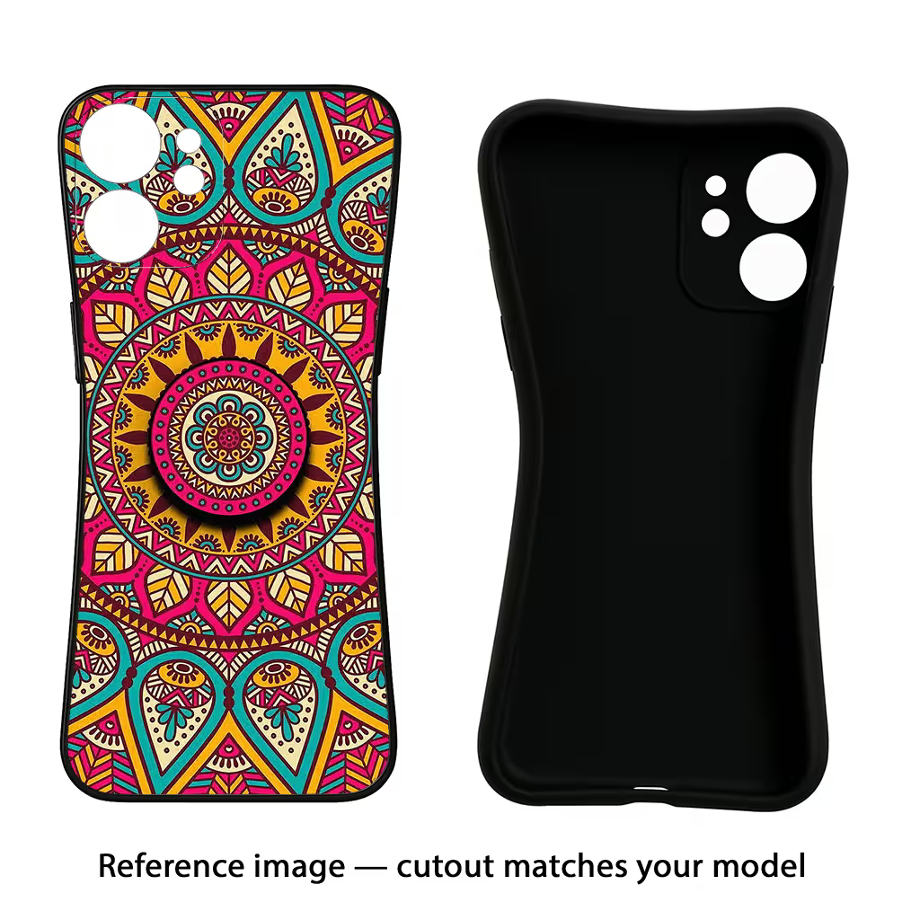 Mandala iQOO Neo 7 Pro Back Cover Black Soft Case - Hello Swanky
