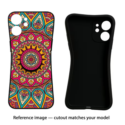 Mandala iQOO Neo 7 Pro Back Cover Black Soft Case - Hello Swanky