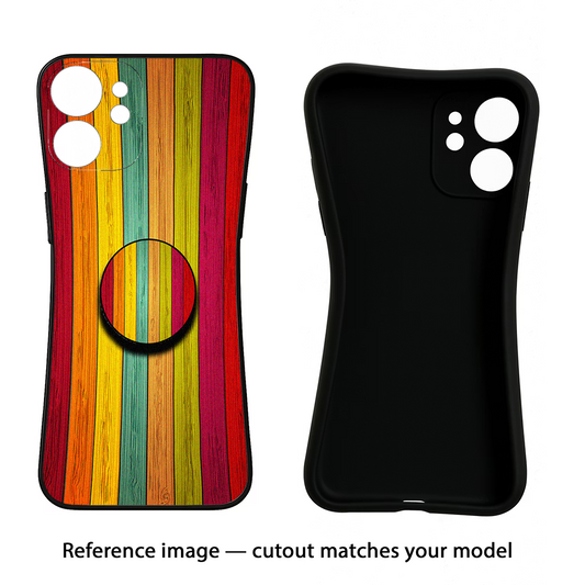 Multicolor Wooden Poco M7 5G Pop Case