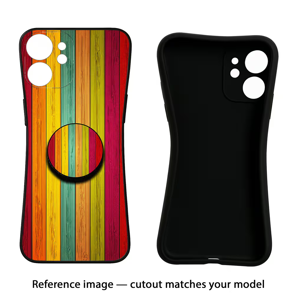Multicolor Wooden iQOO Neo 9 Back Cover Black Soft Case - Hello Swanky
