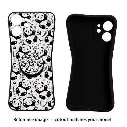 Cute Panda iQOO Neo 7 Pro Back Cover Black Soft Case - Hello Swanky