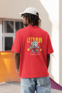 Let's Play Half Sleeve Red Oversized T-Shirt for Men by Hello Swanky