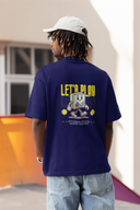 Let's Play Half Sleeve Navy Blue Oversized T-Shirt for Men by Hello Swanky