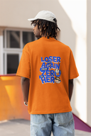 Loser Half Sleeve Orange Oversized T-Shirt for Men by Hello Swanky