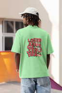 Loser Half Sleeve Saga Green Oversized T-Shirt for Men by Hello Swanky